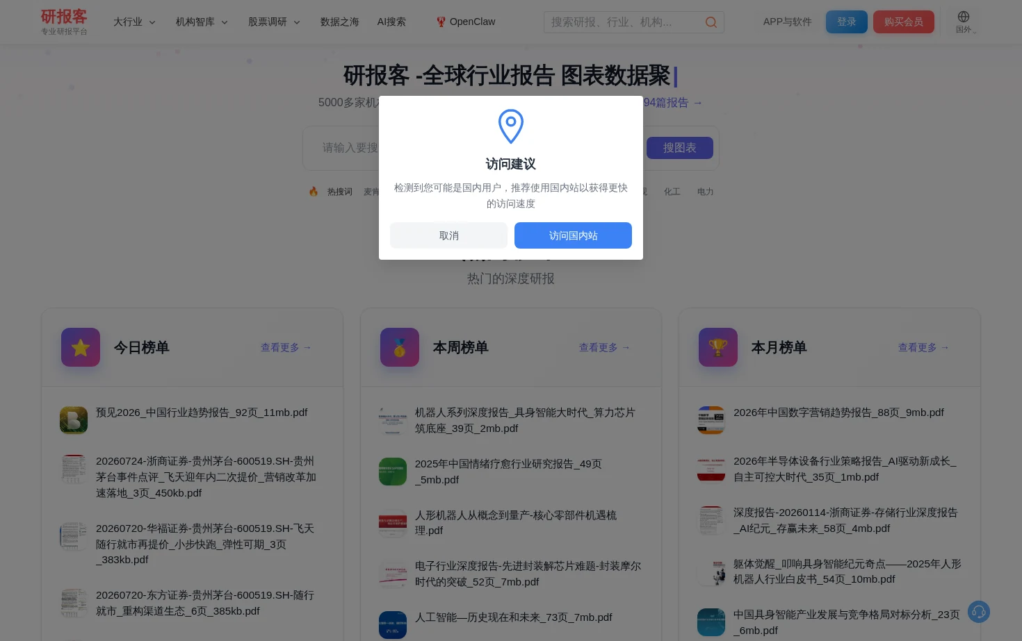 研报客 页面快照